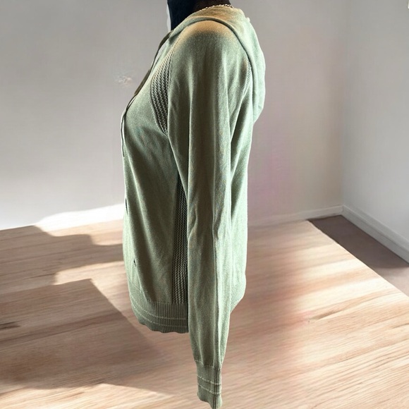 Athleta Evergreen Hoodie Sweater Olive Green  Women's Size Small Athleisure - Picture 3 of 10